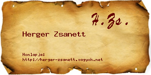 Herger Zsanett névjegykártya
